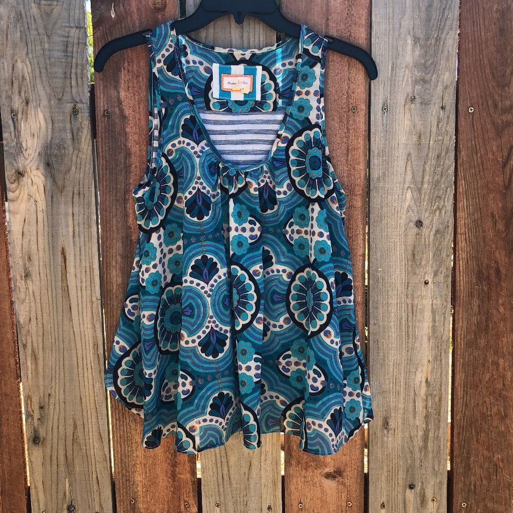 Meadow Rue Anthropologie top / blouse layered look XS coastal cottagecore